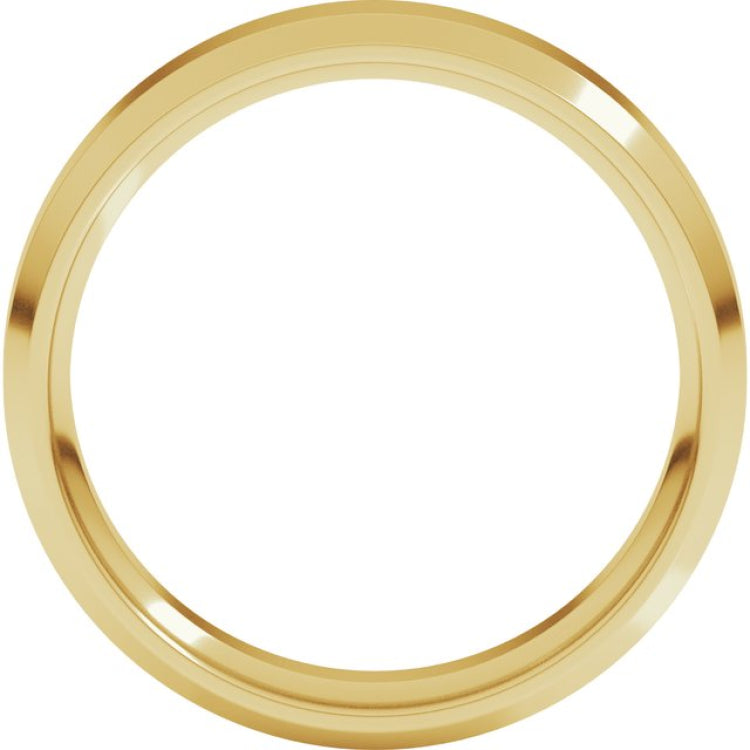 14K Yellow Gold 5 mm Beveled-Edge Comfort-Fit Flat Band Size 7.5