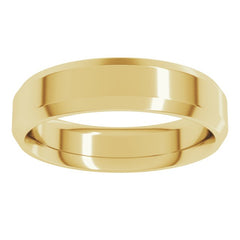 14K Yellow Gold 5 mm Beveled-Edge Comfort-Fit Flat Band Size 9