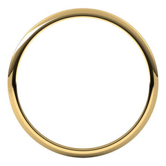 14K Yellow Gold 1 mm Lightweight Half Round Band Size 5.5