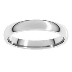 Continuum Sterling Silver 3 mm Lightweight Comfort-Fit Half Round Band Size 13