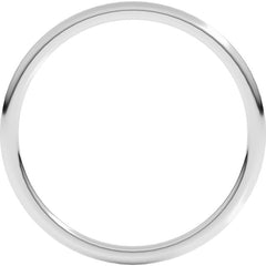 Platinum 1 mm Lightweight Comfort-Fit Half Round Band Size 5.5