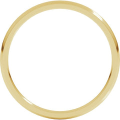 10K Yellow Gold 1.5 mm Lightweight Comfort-Fit Half Round Band Size 7.5