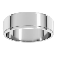 Platinum 6 mm Stepped-Edge Flat Band Size 9.5
