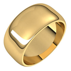 14K Yellow Gold 9 mm Half Round Band Size 4
