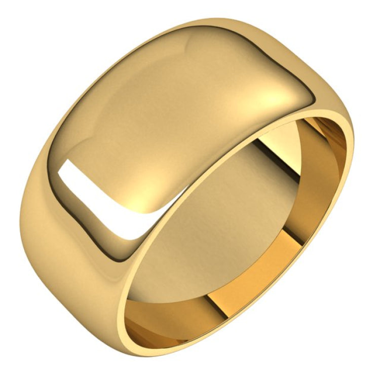 10K Yellow Gold 9 mm Half Round Band Size 6