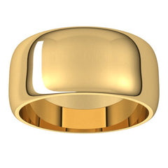 10K Yellow Gold 9 mm Half Round Band Size 6