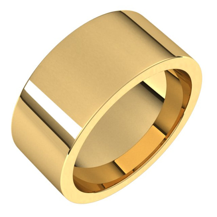 14K Yellow Gold 9 mm Comfort-Fit Flat Band Size 6.5