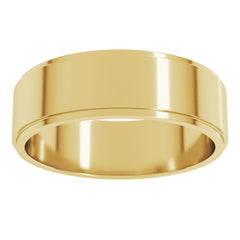 14K Yellow Gold 6 mm Stepped-Edge Flat Band Size 11.5
