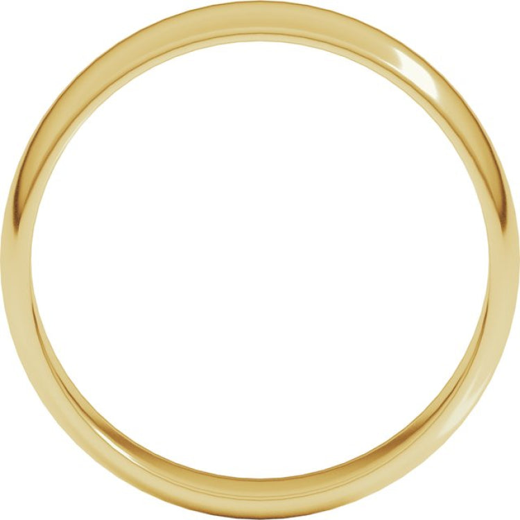 10K Yellow Gold 5 mm Lightweight Half Round Band Size 10.5