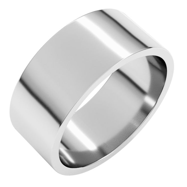 14K White Gold 8 mm Flat Band Size 11.5