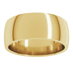 10K Yellow Gold 8 mm Lightweight Comfort-Fit Half Round Band Size 12