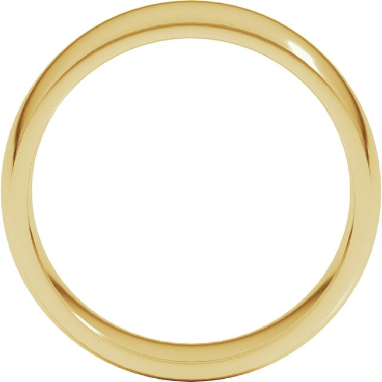 10K Yellow Gold 7 mm Lightweight Comfort-Fit Half Round Band Size 10.5