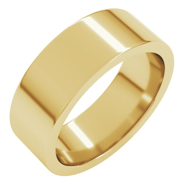 14K Yellow Gold 7 mm Comfort-Fit Flat Band Size 6