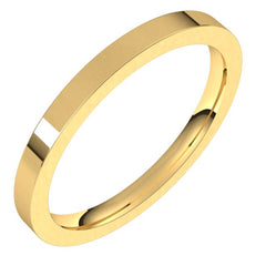 14K Yellow Gold 2 mm Comfort-Fit Flat Band Size 10