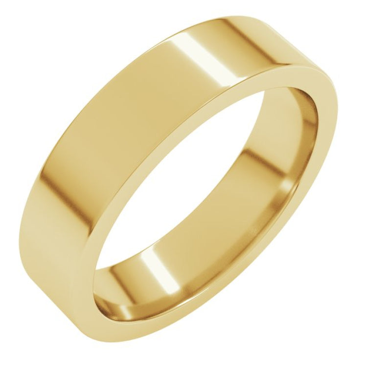 10K Yellow Gold 5 mm Comfort-Fit Flat Band Size 8.5