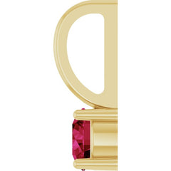14K Yellow Gold Imitation Ruby Solitaire Charm/Pendant