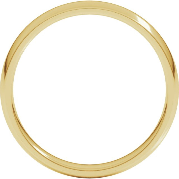 14K Yellow Gold 3.5 mm Lightweight Comfort-Fit Half Round Band Size 7