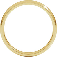 10K Yellow Gold 3.5 mm Lightweight Comfort-Fit Half Round Band Size 7