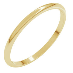 10K Yellow Gold 1.5 mm Lightweight Half Round Band Size 3.5