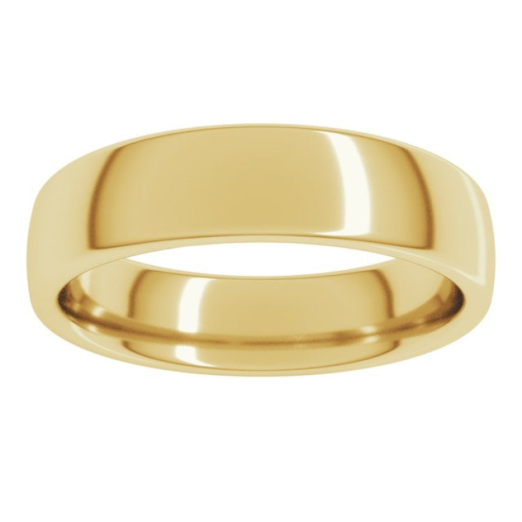 10K Yellow Gold 5 mm Comfort-Fit European-Style Band Size 10