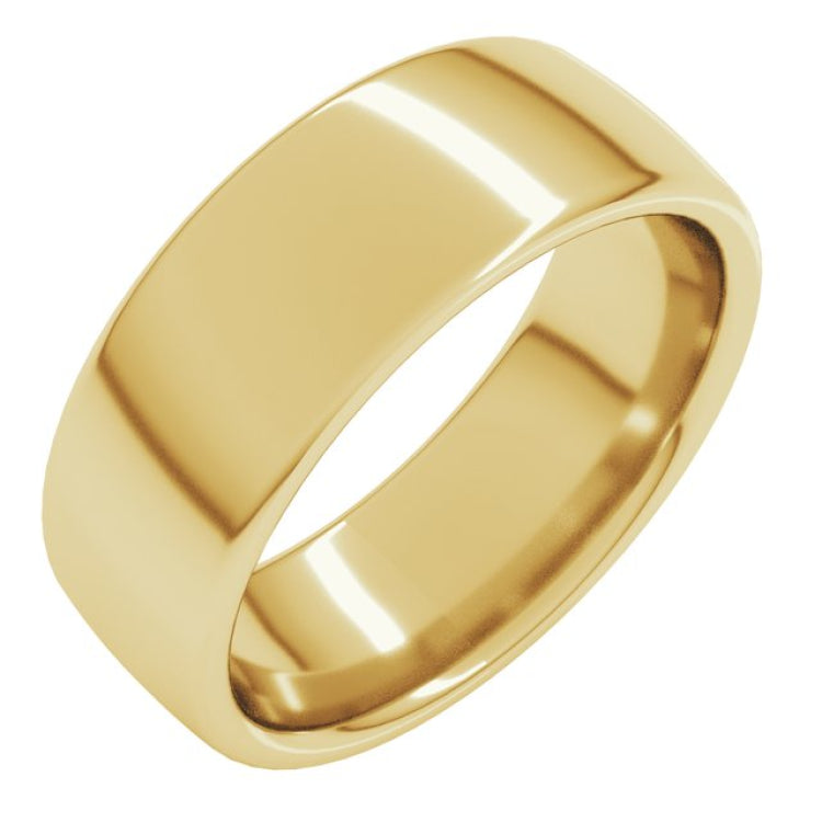 14K Yellow Gold 7 mm Comfort-Fit European-Style Band Size 12