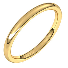 14K Yellow Gold 2 mm Comfort-Fit European-Style Band Size 4.5