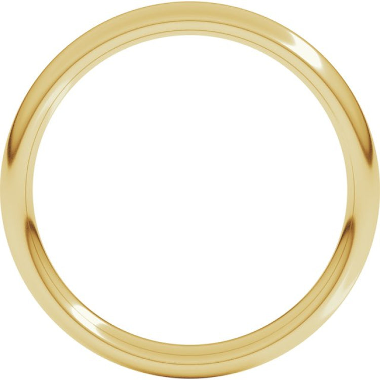 14K Yellow Gold 3 mm Comfort-Fit European-Style Band Size 4