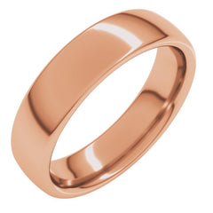 18K Rose Gold 5 mm Comfort-Fit European-Style Band Size 6