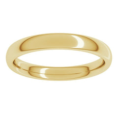 14K Yellow Gold 3 mm Comfort-Fit European-Style Band Size 7
