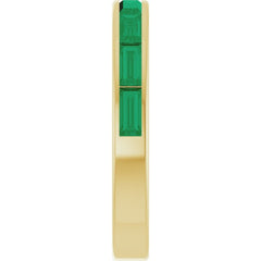 14K Yellow Gold Lab-Grown Emerald Stackable Ring