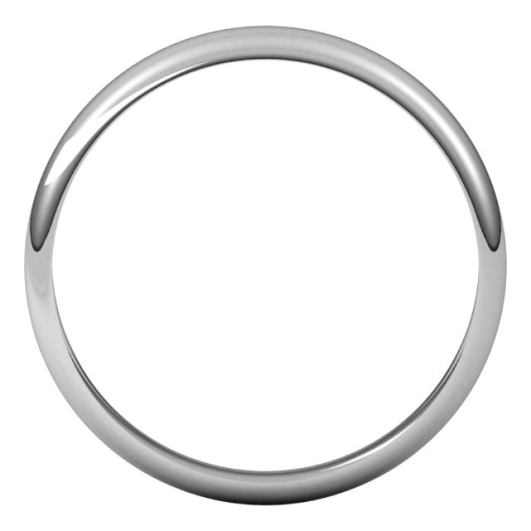 10K White Gold 3.5 mm Half Round Band Size 7.5