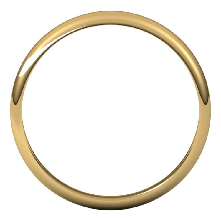 10K Yellow Gold 3.5 mm Half Round Band Size 9.5