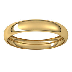 14K Yellow Gold 3.5 mm Half Round Band Size 9.5