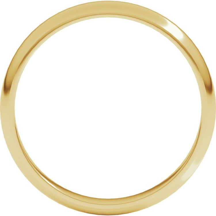 10K Yellow Gold 3 mm Half Round Band Size 9