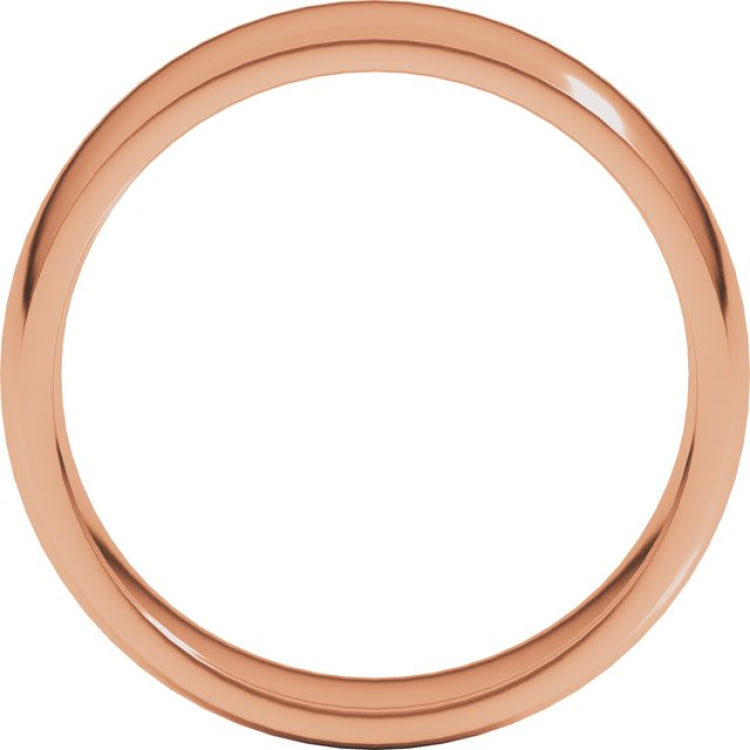 14K Rose Gold 6 mm Lightweight Comfort-Fit Half Round Band Size 11