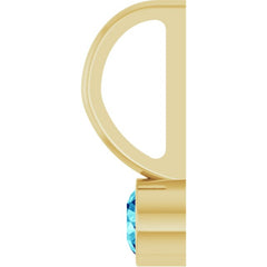 14K Yellow Gold Natural Blue Zircon Charm/Pendant