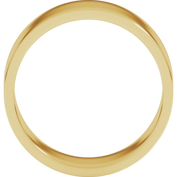 14K Yellow Gold 8 mm Flat Band Size 6.5
