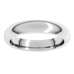 Platinum 4 mm Comfort-Fit Half Round Band Size 9.5