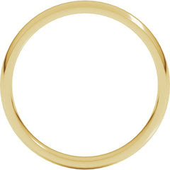 10K Yellow Gold 3 mm Lightweight Comfort-Fit Half Round Band Size 12