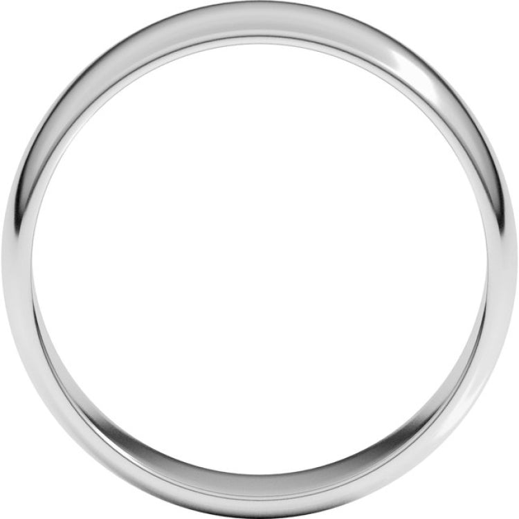 14K White Gold 6 mm Lightweight Half Round Band Size 8.5