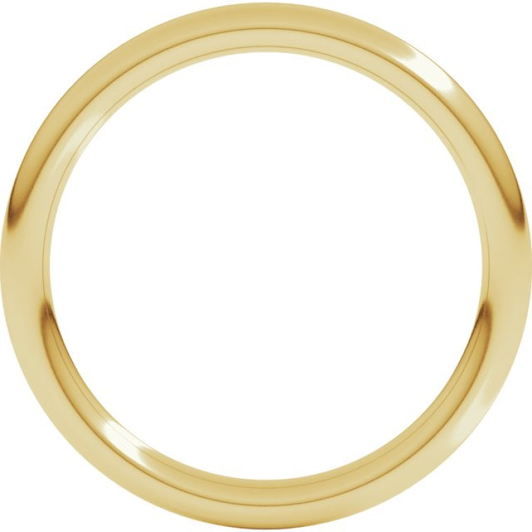 14K Yellow Gold 2 mm Comfort-Fit Full Round Band Size 3