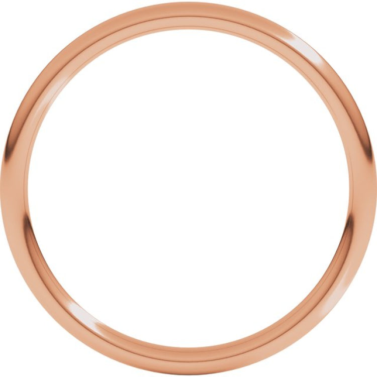 14K Rose Gold 1.5 mm Comfort-Fit Full Round Band Size 4.5