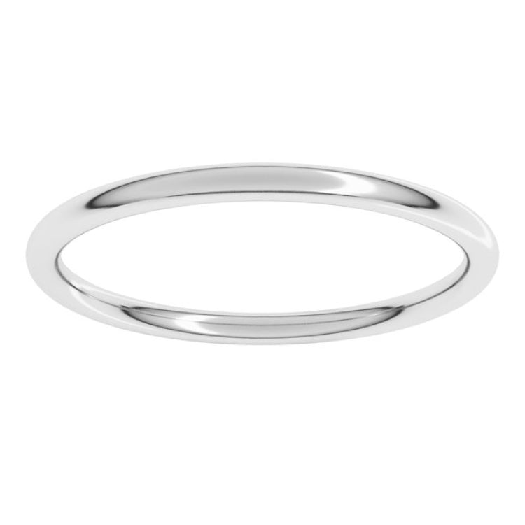 14K White Gold 1.5 mm Comfort-Fit Full Round Band Size 5.5
