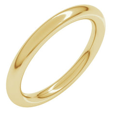 14K Yellow Gold 2.5 mm Comfort-Fit Full Round Band Size 5.5
