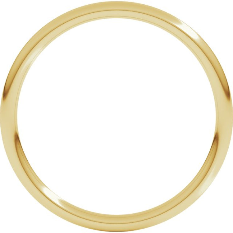 14K Yellow Gold 1.5 mm Comfort-Fit Full Round Band Size 6.5