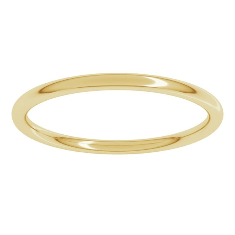 18K Yellow Gold 1.5 mm Comfort-Fit Full Round Band Size 9