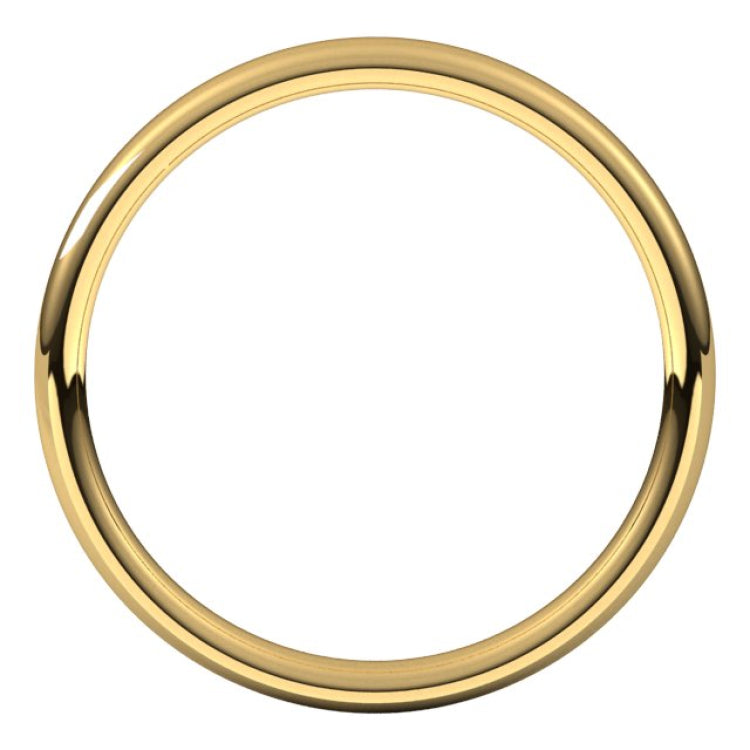 14K Yellow Gold 2.5 mm Comfort-Fit European-Style Band Size 7