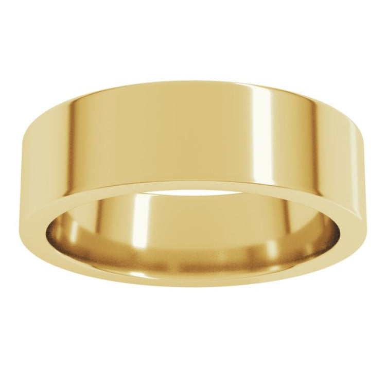 14K Yellow Gold 6 mm Comfort-Fit Flat Band Size 11