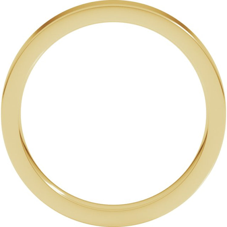 10K Yellow Gold 3 mm Comfort-Fit Flat Band Size 5