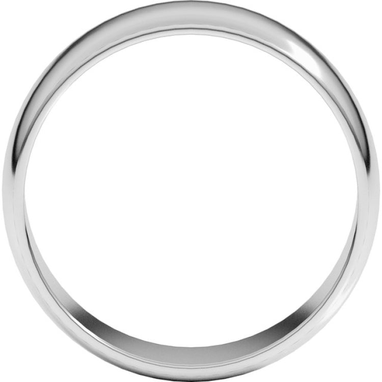 14K White Gold 7 mm Lightweight Half Round Band Size 5.5